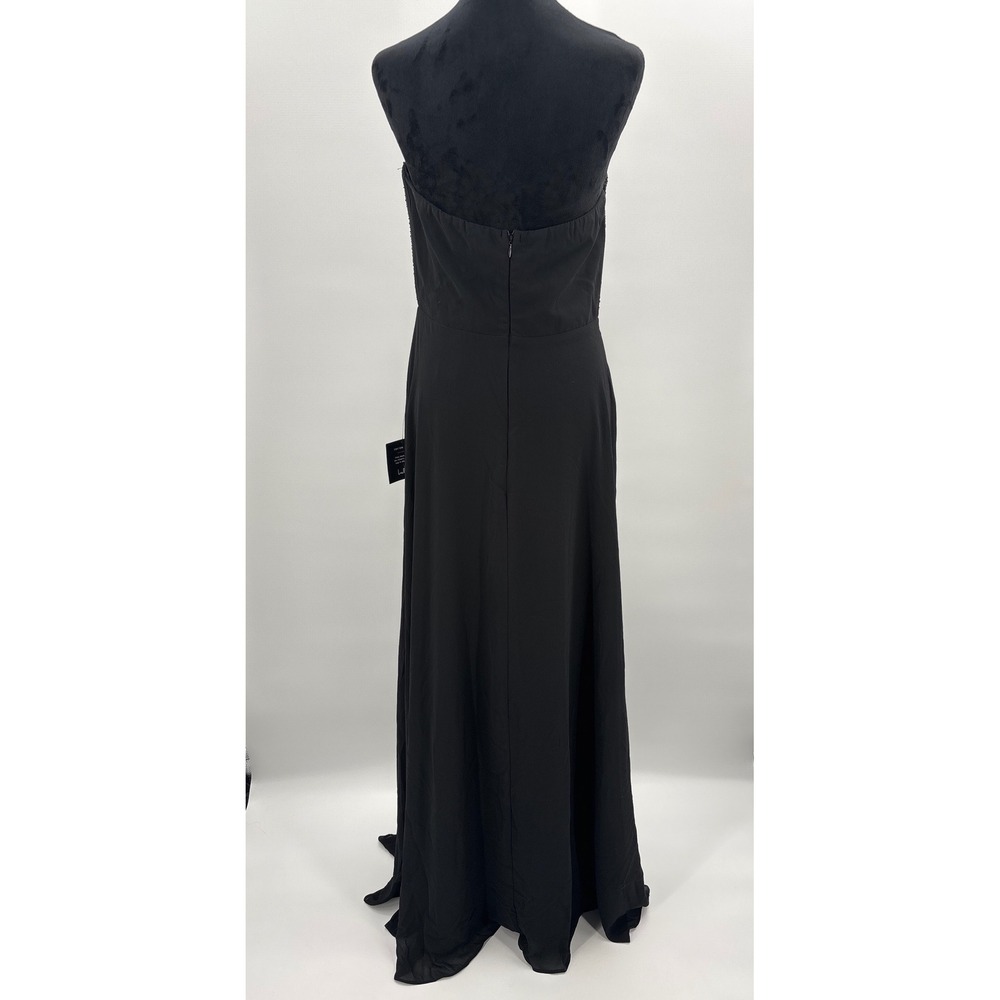 Lulus Remember this Moment Black Rhinestone Strapless Sweetheart Maxi Dress sz L - Picture 7 of 13